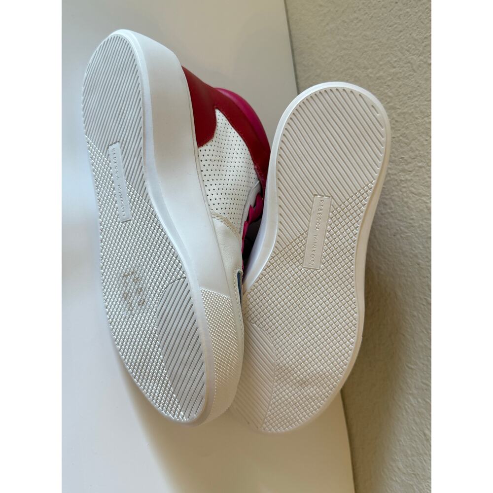 NWT Rebecca Minkoff Colorblock Leather Lace-Up Sneakers White/Pink/Blue Womens 6 - Picture 6 of 6